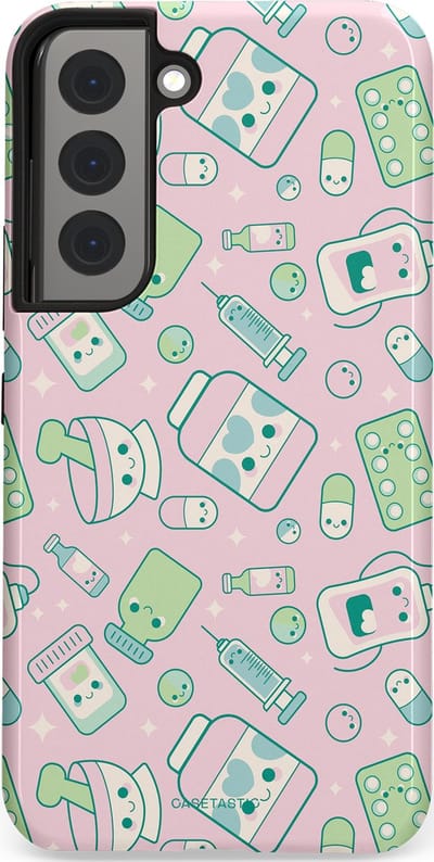 Casetastic Hoesje Geschikt voor Samsung S22 - Stijlvolle Beschermende Duo-layer Case - Geneeskrachtig Roze