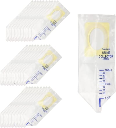 30 Stuks Pediatrische Urine Collectie Zakken 200ml, Wegwerp Urinezak, voor Kinderen die Reizen en Buiten Kamperen