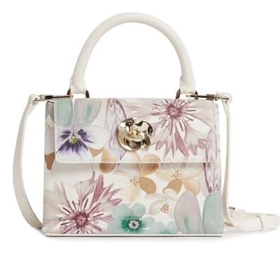 Ted Baker schoudertas Helensi Petal Print Mini Top Handle Bag White veelkleurig