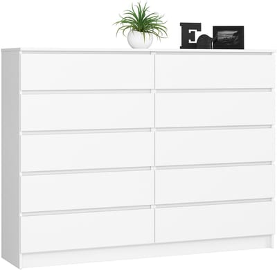 Ladekast K160 met 10 Lades / AKORD Furniture Factory / Wit / 160 x 121 x 40 cm