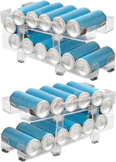 Blikjeshouder Organizer - Drank Dispenser - Ruimte Optimaliseren - Dubbele Etages Ontwerp - 36 cm Lengte - Transparant