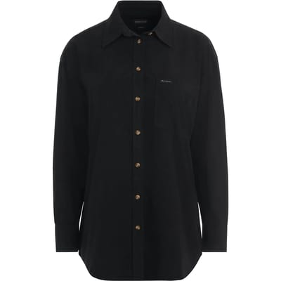 Guess Jeans Oversize Pocket Overhemd Met Lange Mouwen Zwart M Vrouw