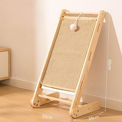 1 STuks Sisal Krabplank voor Katten Stevige Krabpaal voor Katten Heavy Duty Anti-Kras Mat Katten Cadeau voor Woonkamer Slaapkamer Bank Muur Kattenbezitter Kattenoefening 33*28*60cm (without ) beige