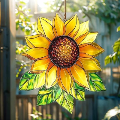 Zonlichtvanger - Zonnebloem hangende decoratie -Boheems raamornament - Acryl zonlichtvanger - Gekleurde – Woonornamenten - Prachtige cadeaus voor moeders, oma's, echtgenotes en dames - Perfect voor Housewarming