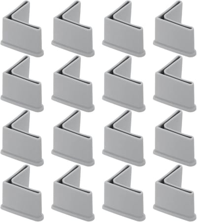 Möbelkappen - Hoekbeschermers - Vloer Beschermen - L-vormig - 16 stuks - Grijs