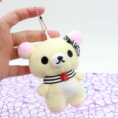 Cartoon Pluche Pop Hanger Superzacht Koppel Rugzak Decoratie Schattig Meisjesspeelgoed Kerstcadeau voor Vriendin SS beige