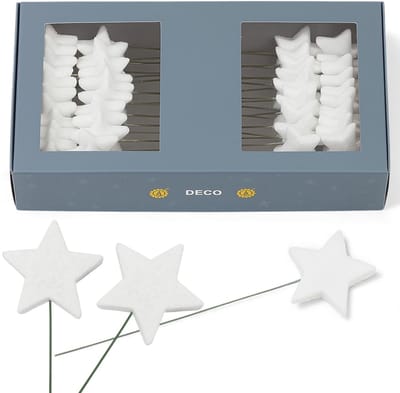 Dailygoods- Draadsterren 60 stuks - Kunststof - Decoratie - Kerstdecoratie - Knutselmateriaal - Flexibele draad 18 cm - Decoratiesterren