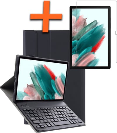 Hoes Geschikt voor Samsung Galaxy Tab A8 Hoes Toetsenbord Hoes Case Book Cover Hoesje Met Screenprotector - Hoesje Geschikt voor Samsung Tab A8 Keyboard Hoes - Zwart