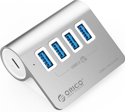 Orico Aluminium 4-Poort USB3.2 HUB 10Gbps | Zilver | USB C