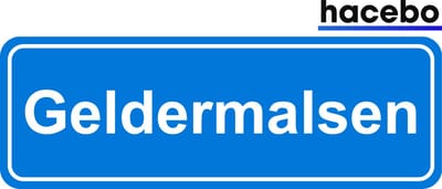 Hacebo - Plaatsnaam Sticker - 29x10 CM - Geldermalsen sticker - Verkeersborden sticker - grappige cadeaus - Geldermalsen