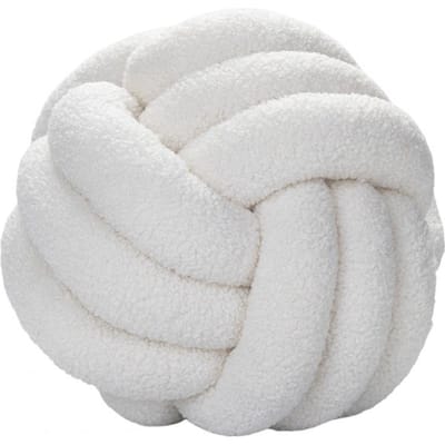 Handige Knoopbal Kussen Onvervormbaar Milieuvriendelijk Knoopbal Pluche Kussen Handgeweven Knoopbal Rugkussen beige