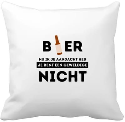 Akyol - bier, nu ik je aandacht heb je bent een geweldige nicht Kussen hoes - Nicht - de beste nicht - verjaardagscadeau - verjaardag - cadeau - cadeautje voor nicht - nicht artikelen - kado - geschenk - gift - 40 bij 40 cm