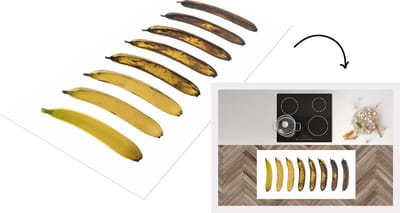 Keukenloper - Loper keuken - Banaan - Fruit - Geel - 120x60 cm - Keukenloper vinyl