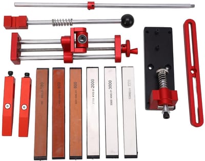 Dailygoods- Messenslijperset - Snel slijpend - Verstelbare Messenslijper - Roestvrijstalen Steunstang - Stevige Klemming - 360° Roterend Knooppunt