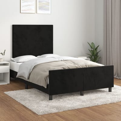 vidaXL - Bedframe - zonder - matras - 120x200 - cm - fluweel - zwart