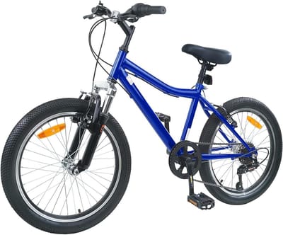 Kinderfiets - Jongensfiets Meisjesfiets - Fietstraining Groeifasen - 6 Versnellingen - 20 Inch - Donkerblauw