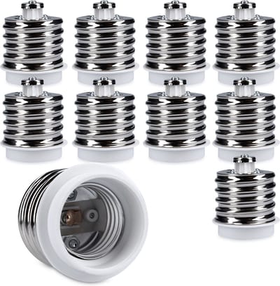 kwmobile verloopfitting E40 naar E27 - 10 stuks fitting omvormers - Verander je E40 fitting naar een E27 fitting - Voor spaar-, LED- en halogeenlampen
