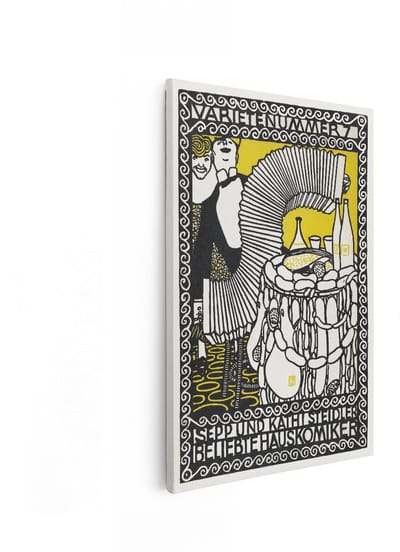 Artaza Canvas Schilderij Vintage Poster - 60x90 cm - Wanddecoratie Varieté - Muurdecoratie Art Nouveau - Decoratie Bar - Schilderijen Op Canvas