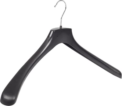 De Kledinghanger Gigant - Mantelhanger - Kostuumhanger - Jassenhanger - Volwassenen - HZ55 - 50 Stuks - Kunststof - Zwart - Gebogen Model - Schouderverbreding 4,8 cm - 55 cm - Kledinghanger - Kleerhanger - HZ-Serie (HZ55_00/50)