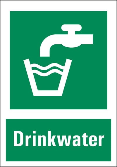 Drinkwater bord met tekst 148 x 210 mm