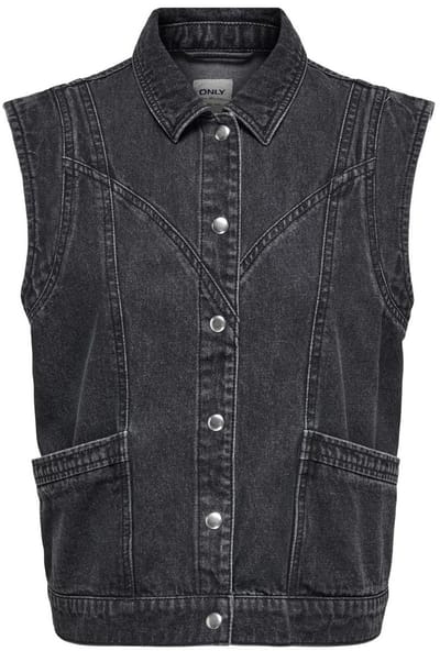 ONLY ONLKENNEDY SL DNM WAISTCOAT BJ NOOS Dames Denim top - Washed Black
