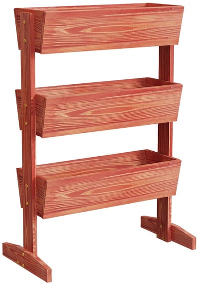 Geargalaxy Verticale Plantenbak - Bloembak - Bloemenstandaard - Verhoogde bak - Kweekbak - Plantenstandaard - 69×39×106cm - Bruin