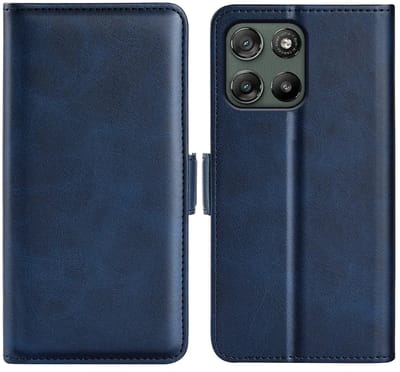MobyDefend Hoesje - Geschikt voor Motorola Moto G57 Power - Luxe Wallet Book Case (Sluiting Zijkant) - Blauw