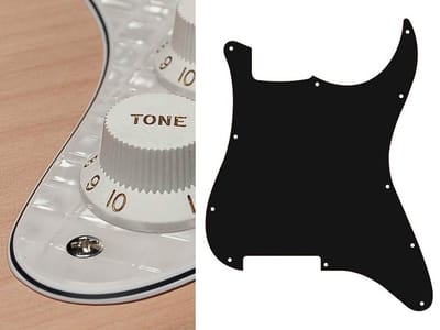 Boston ST-400-PWW pickguard, Stallion, no holes (only screw holes), 4 ply, pearl white webbing