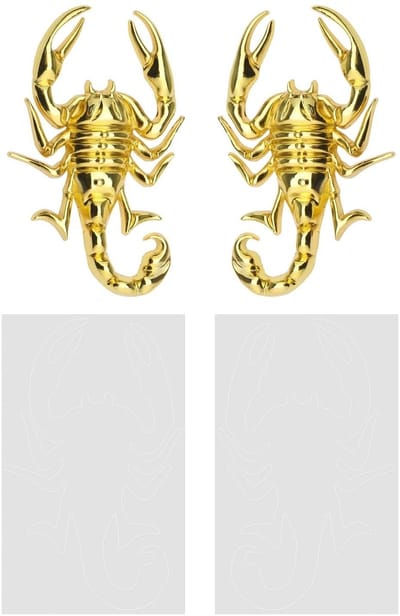 Dailygoods- Autosticker 3D Schorpioen - Metalen Sticker - Waterdicht - Zinklegering - Gouden Embleem - Afmetingen 10 x 6 cm - Autodecoratie