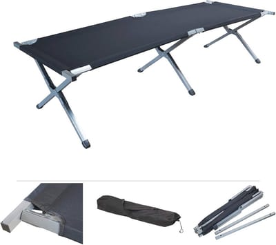 Veldbed met transporttas - Kampeerbed Logeerbed - Ontspannen Buiten - 150 kg Belastbaar - 192 x 64 x 42 cm
