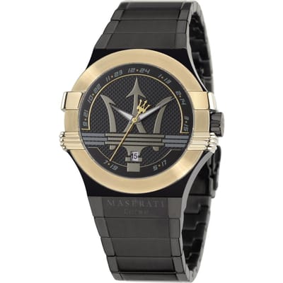 Maserati Potenza Zwart Metaal Heren Quartz Horloge R8853108004 zwart