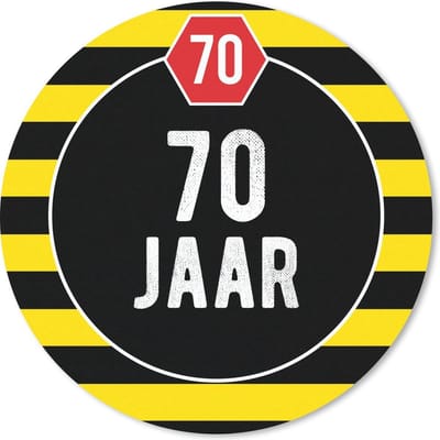Muismat rond 20x20 cm - Mousepad Jubileum - Feest - 70 jaar - Ronde muismatten