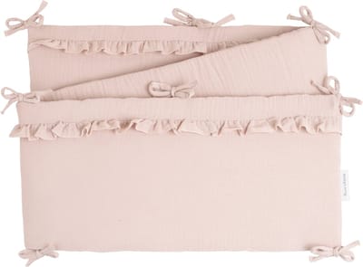 Baby's Only Bedbumper Calm - Boxbumper - Bedomrander - Bedomranding baby - Parkomrander - Geschikt voor ledikant, bed en box - Oud Roze - 100% katoen - 180x30 cm