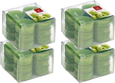 Trend Candles geurtheelichtjes/waxinelichtjes - 48x - appel geur - 4 branduren -transparante cup
