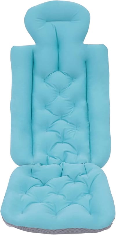 Badkussen - Ontspanningskussen - Badkamer Comfort - Volledig Lichaamsondersteuning - 113x40cm - Blauw