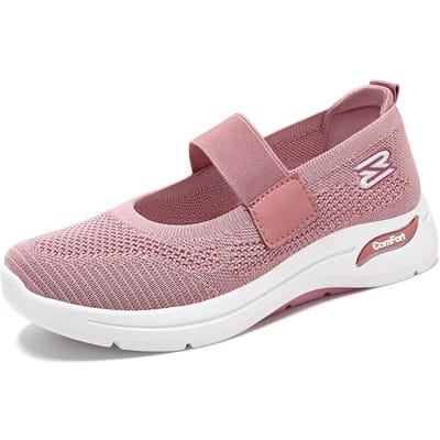 Schoenen voor Dames Zomerstijl Lichte Mond Damesschoenen Comfortabele Klittenband Middelbare Leeftijd Moederschoenen Zachte Zool Wandelschoenen 41 gray