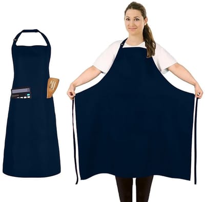 Donkerblauw Groot formaat schort-polyester-slijtvast-keukenschort-restaurant-huisgebruik-schilder-tuinman-keramiek werkschort