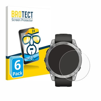 BROTECT - Screenprotector voor Garmin Fenix 7 (47 mm) - Folie Beschermfolie transparant 6 Stuks