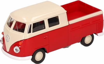 Welly Speelgoed Volkswagen modelauto - T1 pick up - rood - schaal 1:36 - schaalmodel