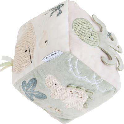 Baby's Only Activiteitenkubus Animals - Super zacht - Sensorisch Speelgoed - Educatief baby speelgoed - Vanaf 0 maanden - Laurel Green/Warm Linen