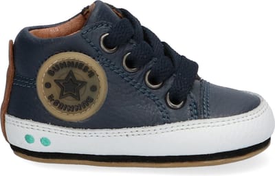 BunniesJR Zukke Zacht Jongens Babysneakertjes - Blauw - Leer - Geen Sluiting