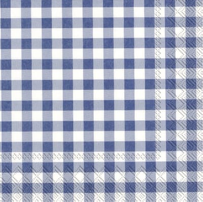 servetten, blauw/wit, 33x33cm, 1 laags, 200 stuks