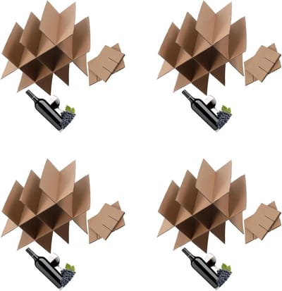 Verhuisdozen Verdelers - Doos Organizers - Veilig Verhuizen - Stabiele Kartonnen Constructie - 4 Sets van 12 Kubussen - Beige