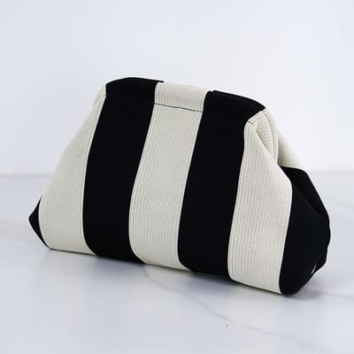 Zomer strand clutch tas voor vrouwen geweven haak handtassen portemonnees breien dumpling clutch gerimpeld schattige wolk casual colorblock tas zwart
