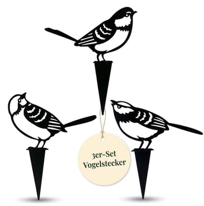 Dailygoods- Tuinsteker 3-delige set vogels - Tuindecoratie - Bloemensteker - Ornamenten - Metalen stekers - Unieke decoratie voor tuin