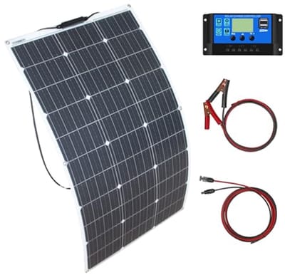 Flexible Solar Panel 100W System kit Monocrystalline Solar Panel Module 10A 12V/24V Solar Charge Controller