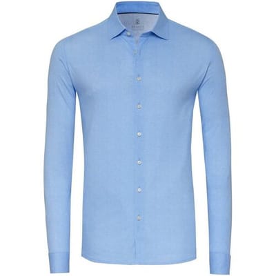 Desoto Overhemd Solid Color Oxford Look Blauw / male