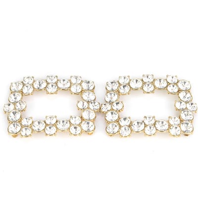 1 Paar Metalen Strass Kristal Schoen Gesp voor Bruiloft Feest Decoratie(#1) white