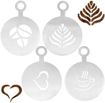 Dailygoody - Koffie Latte Mould - Stencils - Roestvrij staal - Chocolade - Barista Gereedschap - Foam Art Templates - Geschikt voor Cup Cake