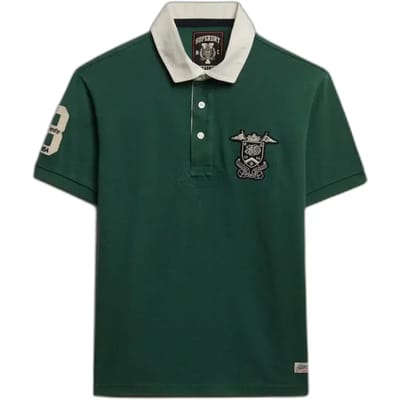 Superdry Vintage Pique Rugby Korte Mouw Poloshirt Groen L Man